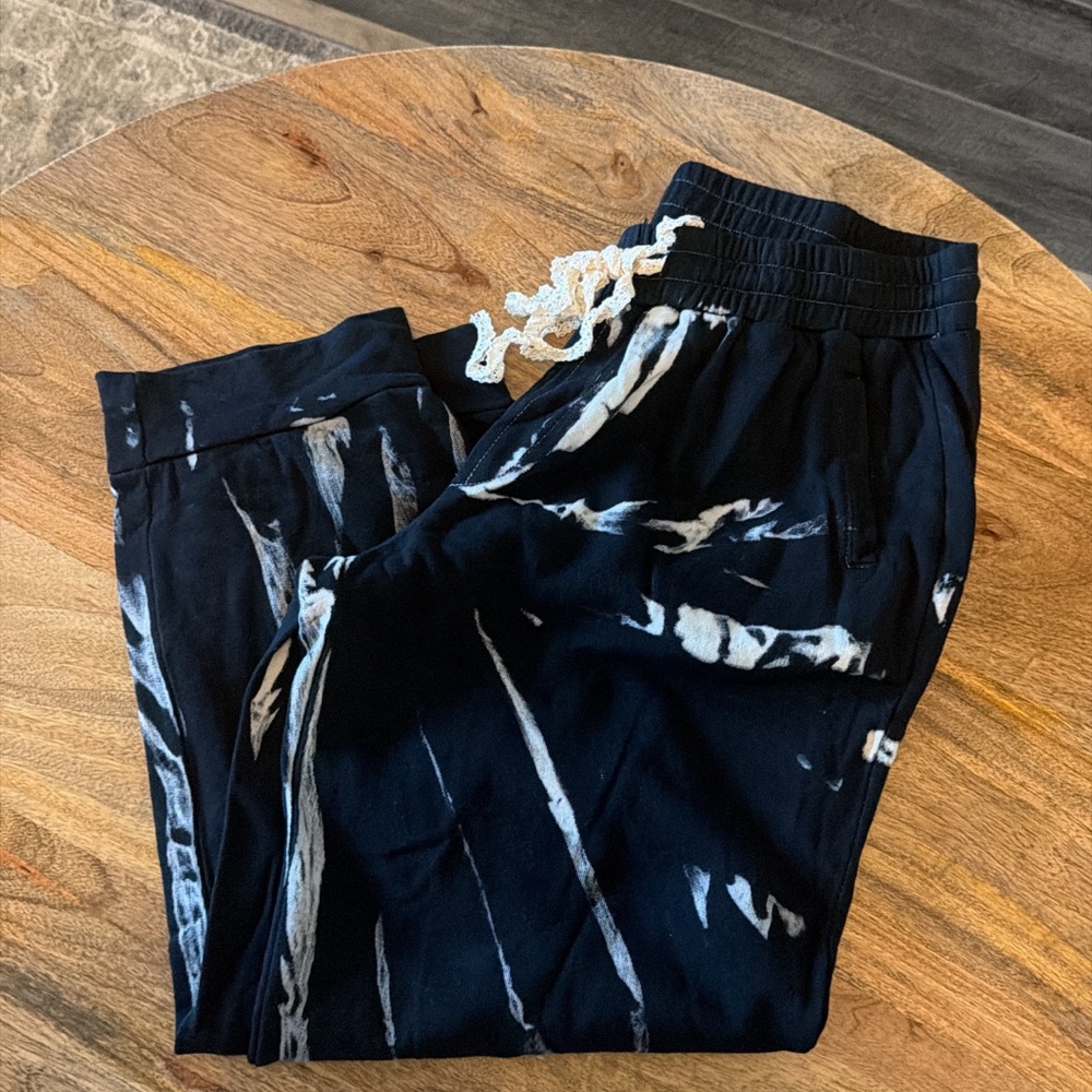 POL Black and White Tie-Dye Joggers NWOT